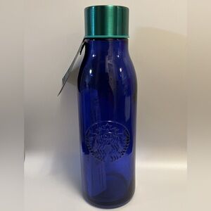 Starbucks Cobalt Blue Siren Glass Water Bottle